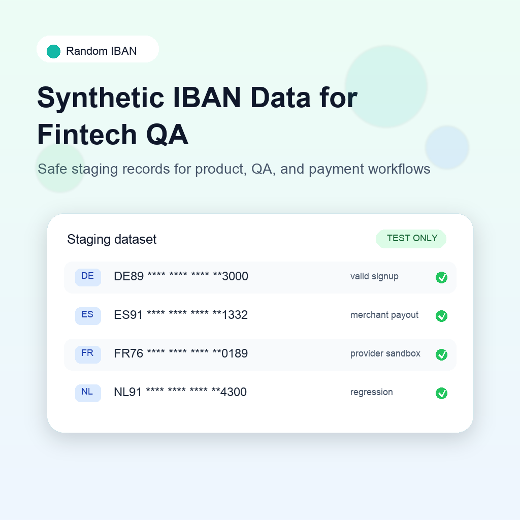 Synthetic IBAN Data for Fintech QA